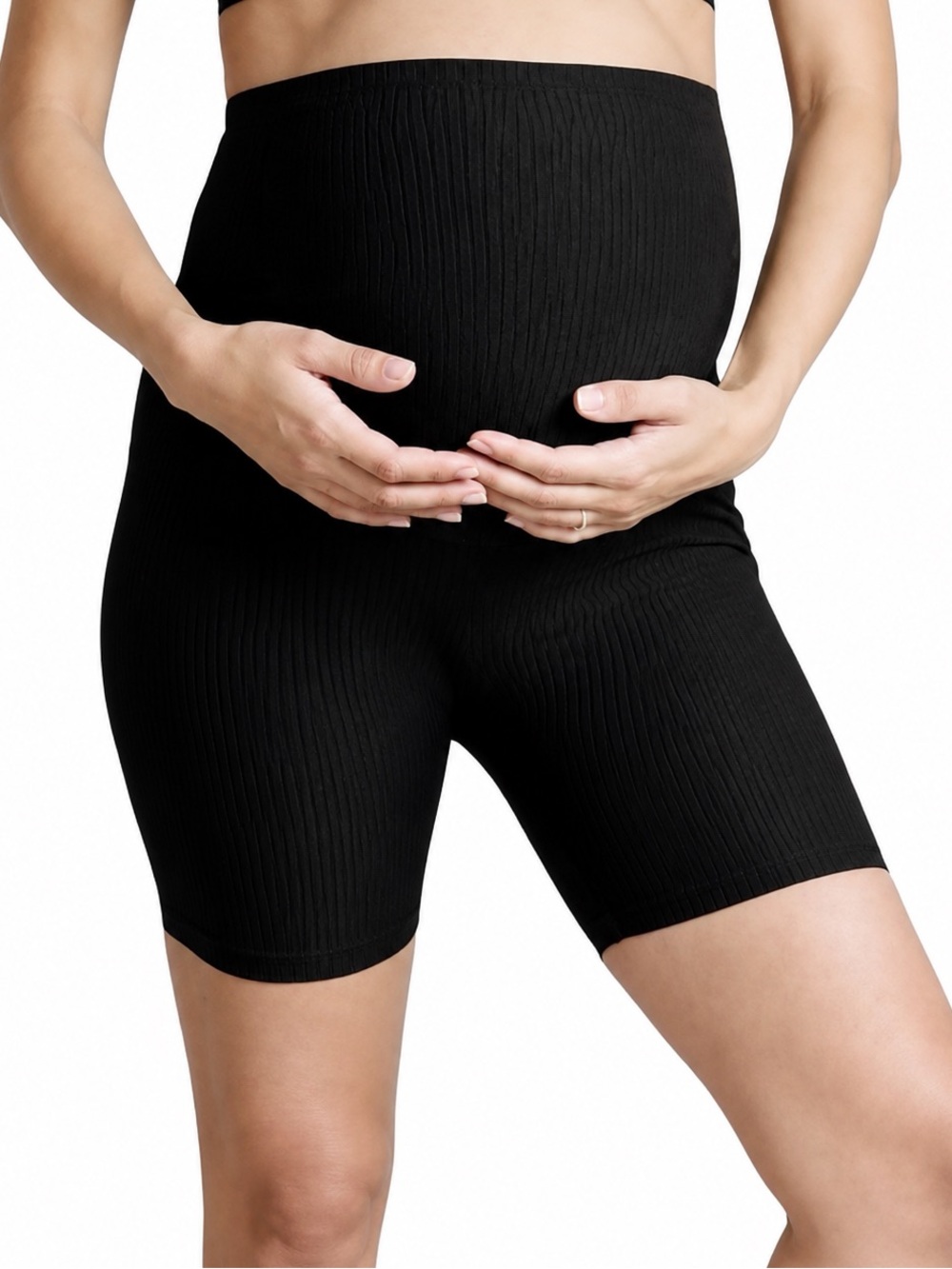 NWT Motherhood Maternity 6.5” Ribbed Biker Shorts size women’s large